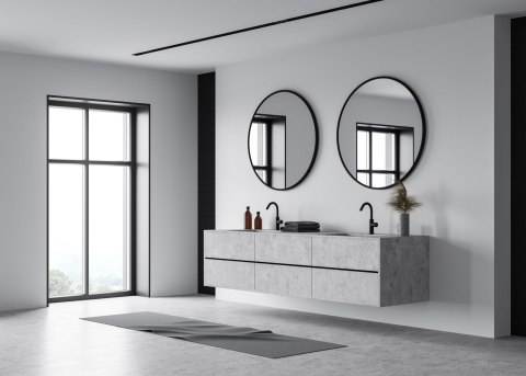 Lustro ścienne loftowe Sander 60cm czarne