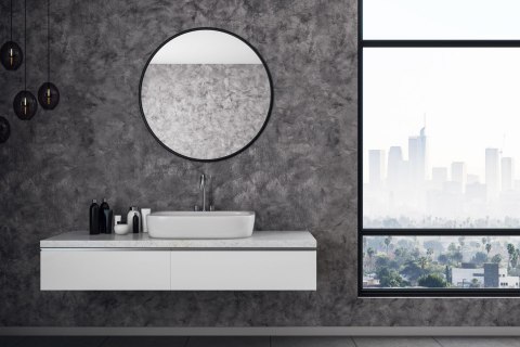 Lustro ścienne loftowe Sander 60cm czarne