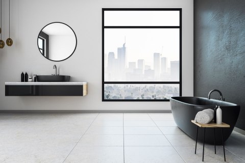 Lustro ścienne loftowe Sander 60cm czarne