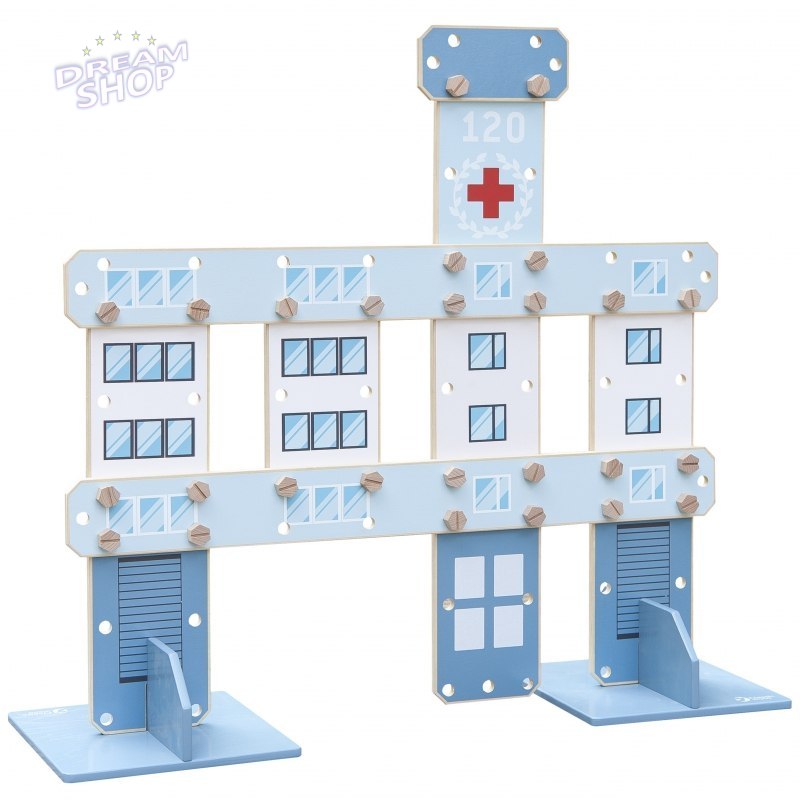CLASSIC WORLD Ogromne Klocki Konstrukcyjne Drewniane Zestaw Szpital Kościół Wieża CLASSIC WORLD Ogromne Klocki Konstrukcyjne Drewniane Zestaw Szpital Kościół Wieża