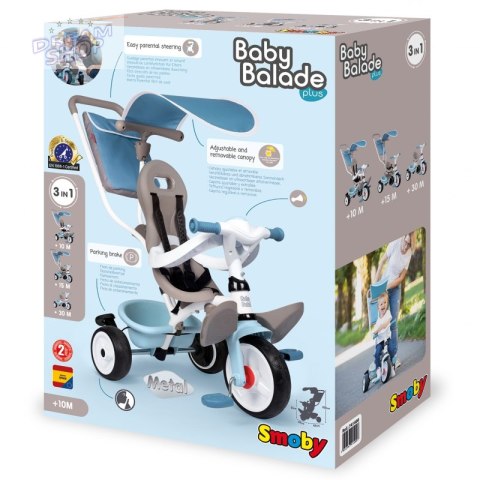 SMOBY Rowerek Trójkołowy Baby Balade plus Niebieski SMOBY Rowerek Trójkołowy Baby Balade plus Niebieski