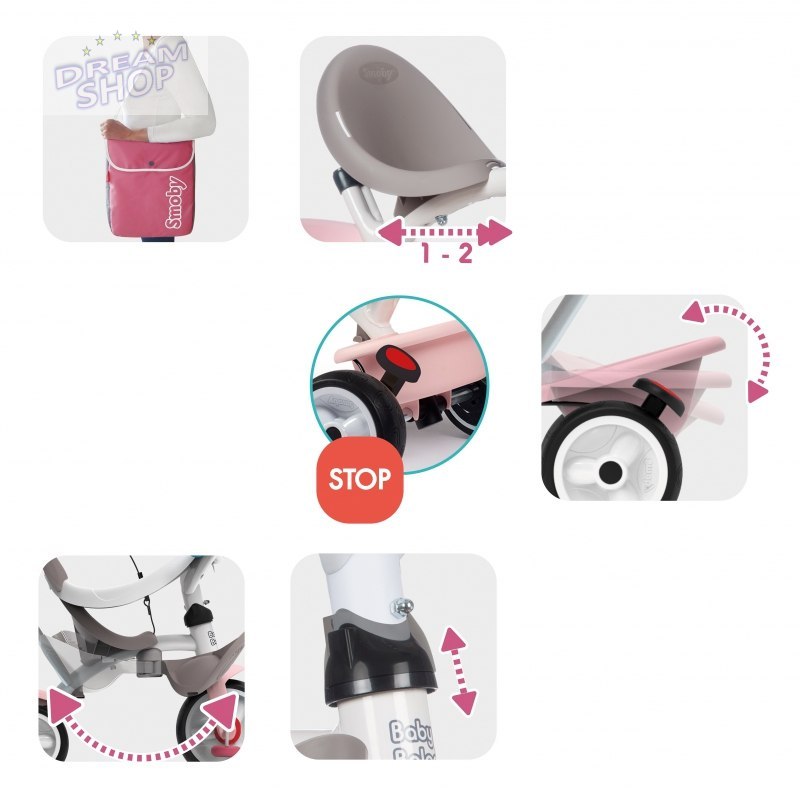 SMOBY Rowerek Trójkołowy Baby Balade plus Różowy SMOBY Rowerek Trójkołowy Baby Balade plus Różowy