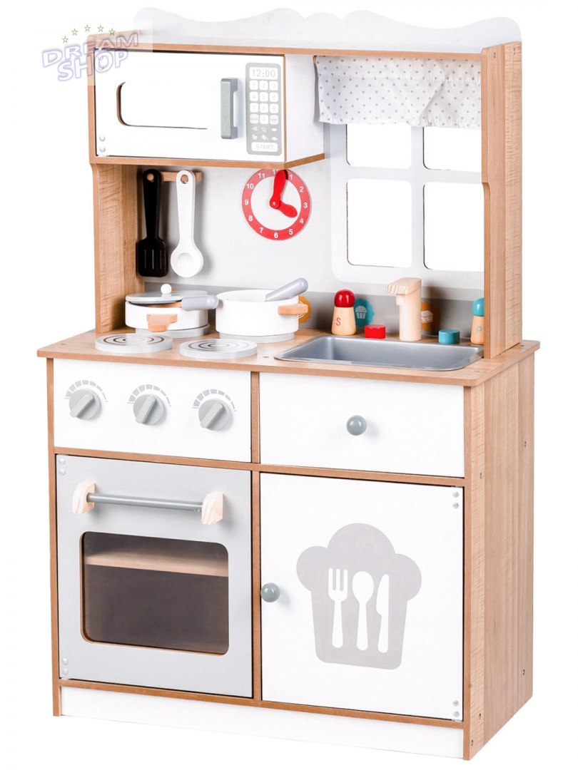 Drewniana kuchnia skandynawska + akcesoria Ecotoys Drewniana kuchnia skandynawska + akcesoria Ecotoys