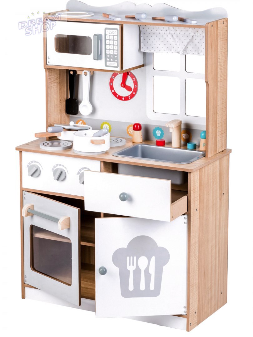 Drewniana kuchnia skandynawska + akcesoria Ecotoys Drewniana kuchnia skandynawska + akcesoria Ecotoys