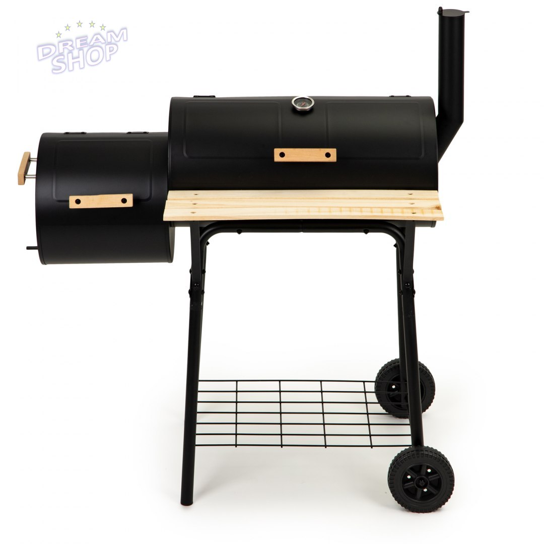 Duży grill ogrodowy - wędzarnia 2w1 termometr + akcesoria do grillowania Duży grill ogrodowy - wędzarnia 2w1 termometr + akcesoria do grillowania