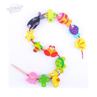 TOOKY TOY Klocki Koraliki Przeplatanka do Nawlekania Morskie Zwierzęta