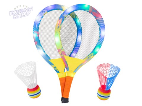 Rakiety tenisowe świecące LED + lotki