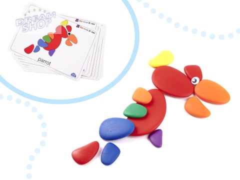Kamyki kreatywne kolorowe układanka montessori Kamyki kreatywne kolorowe układanka montessori