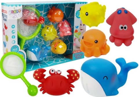 Zestaw do Kąpieli Zwierzątka Wodne Siatka Delfin Krab Zestaw do Kąpieli Zwierzątka Wodne Siatka Delfin Krab