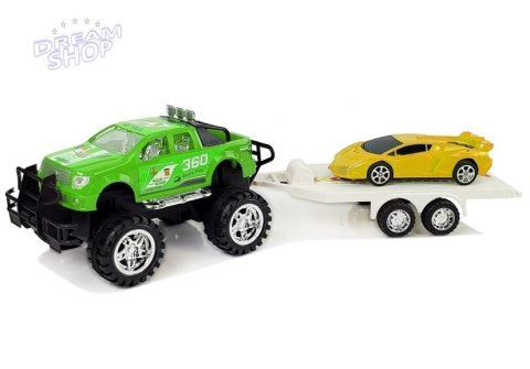 Zestaw Pojazdów Auto Sportowe Żółte Terenowe Zielone z Napędem Frykcyjnym Zestaw Pojazdów Auto Sportowe Żółte Terenowe Zielone z Napędem Frykcyjnym