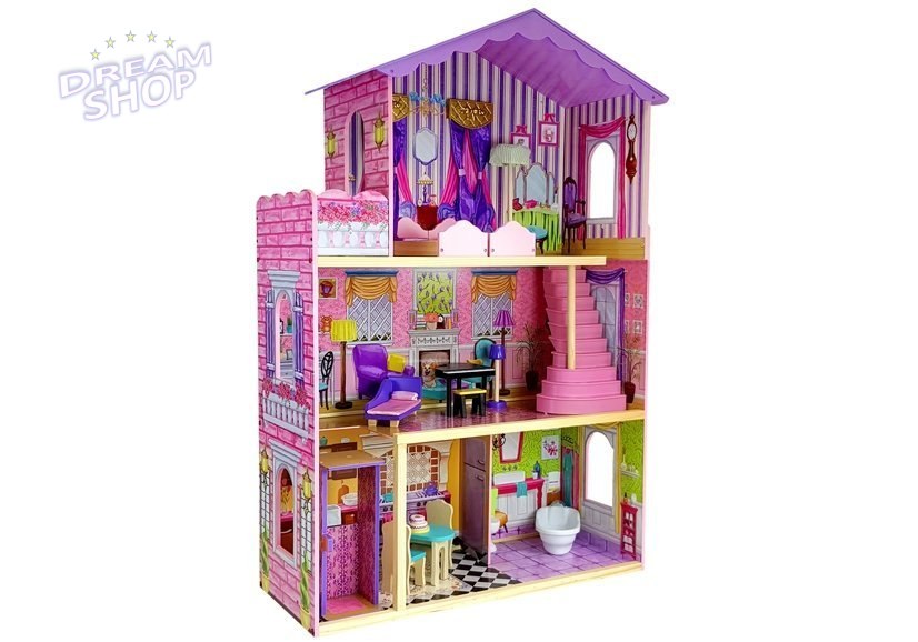 Domek Drewniany Stella Trzy Piętra Balkon Winda 126 cm Domek Drewniany Stella Trzy Piętra Balkon Winda 126 cm