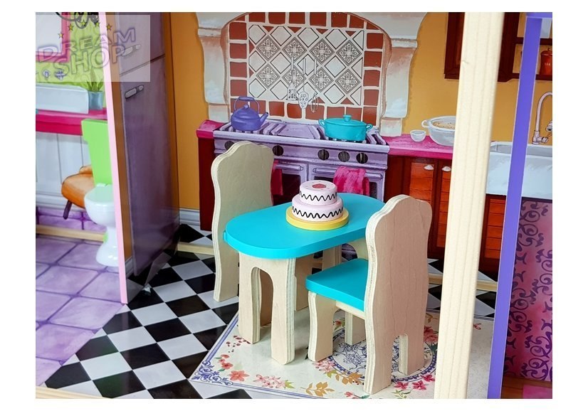 Domek Drewniany Stella Trzy Piętra Balkon Winda 126 cm Domek Drewniany Stella Trzy Piętra Balkon Winda 126 cm