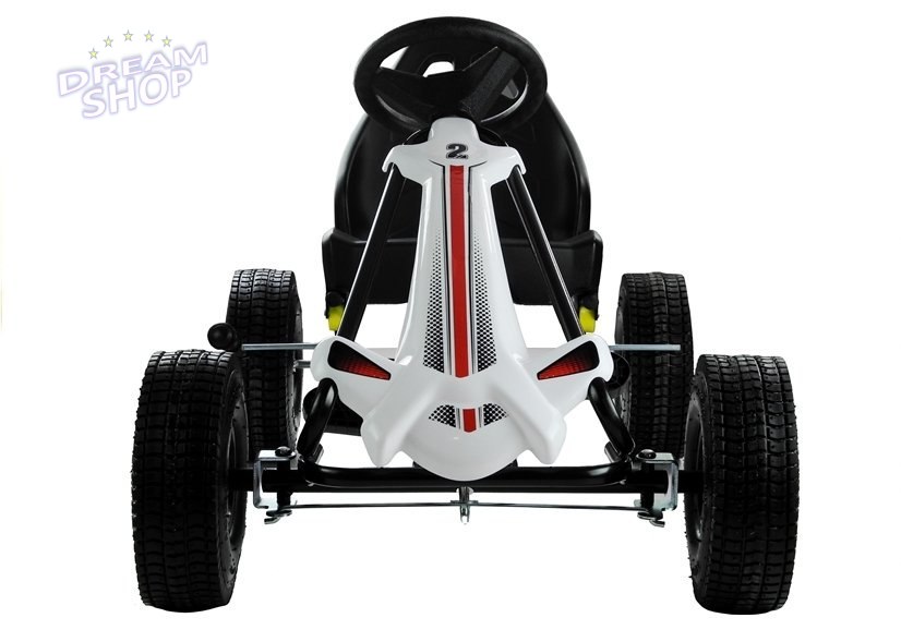 Gokart Biało-Czarny Monster Na Pedały Pompowane Koła Gokart Biało-Czarny Monster Na Pedały Pompowane Koła