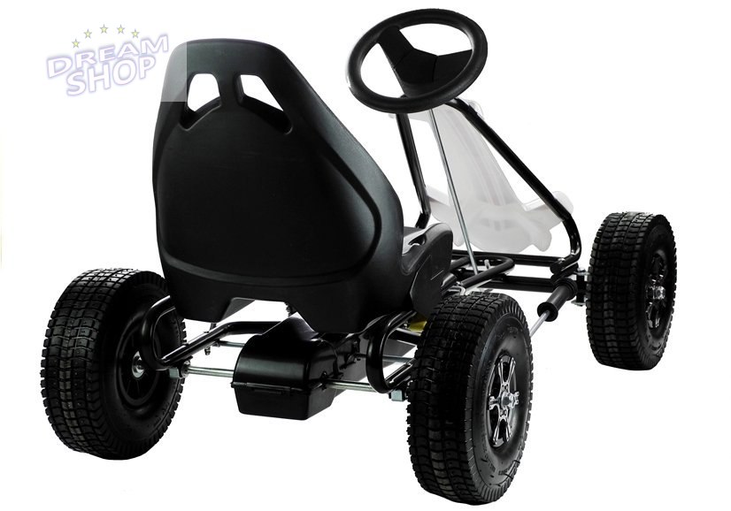 Gokart Biało-Czarny Monster Na Pedały Pompowane Koła Gokart Biało-Czarny Monster Na Pedały Pompowane Koła
