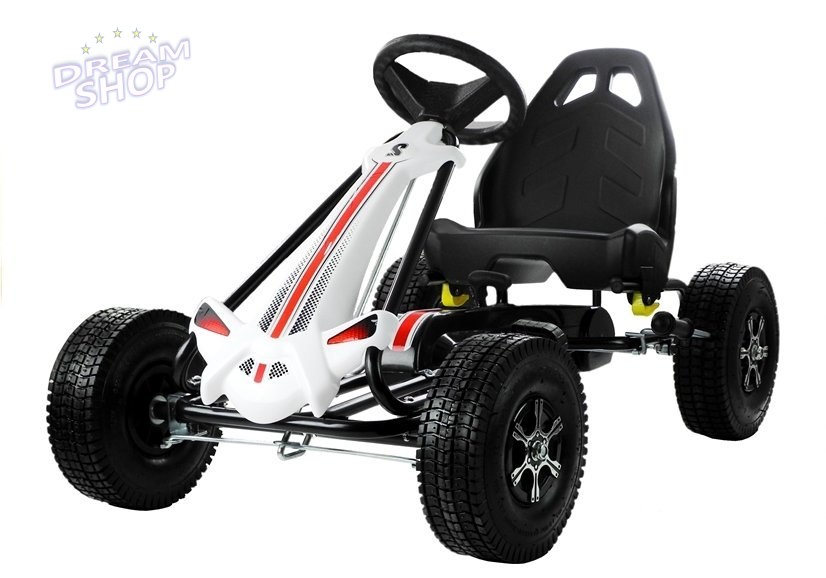 Gokart Biało-Czarny Monster Na Pedały Pompowane Koła Gokart Biało-Czarny Monster Na Pedały Pompowane Koła