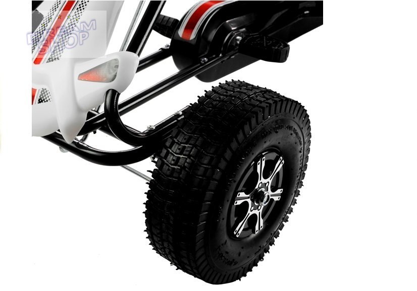 Gokart Biało-Czarny Monster Na Pedały Pompowane Koła Gokart Biało-Czarny Monster Na Pedały Pompowane Koła