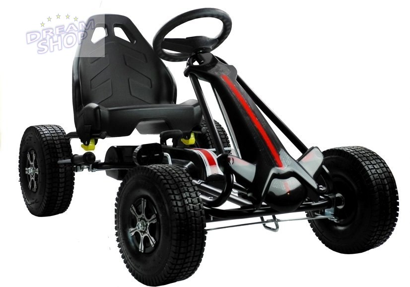 Gokart Czarny Monster Na Pedały Szerokie Pompowane Koła Gokart Czarny Monster Na Pedały Szerokie Pompowane Koła