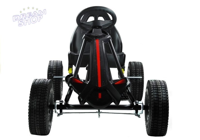 Gokart Czarny Monster Na Pedały Szerokie Pompowane Koła Gokart Czarny Monster Na Pedały Szerokie Pompowane Koła