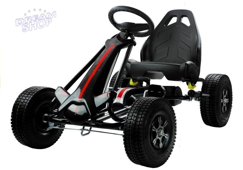 Gokart Czarny Monster Na Pedały Szerokie Pompowane Koła Gokart Czarny Monster Na Pedały Szerokie Pompowane Koła