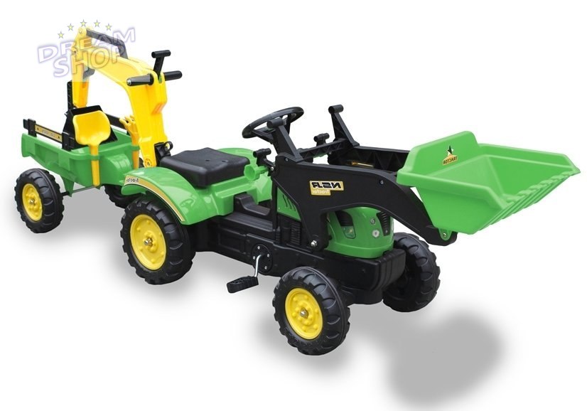 Traktor z Przyczepą i Łyżką Koparka Benson Zielony Traktor z Przyczepą i Łyżką Koparka Benson Zielony