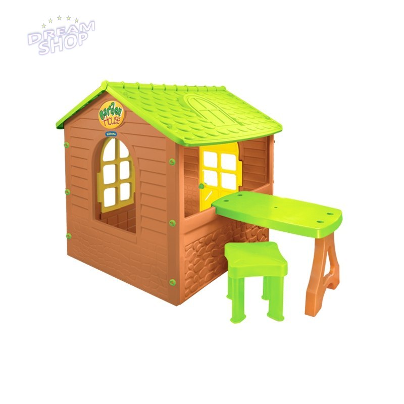 MOCHTOYS Domek Ogrodowy ze Stolikiem i Krzesełkiem Otwierane Okna Drzwi Karmnik Doniczka MOCHTOYS Domek Ogrodowy ze Stolikiem i Krzesełkiem Otwierane Okna Drzwi Karmnik Doniczka