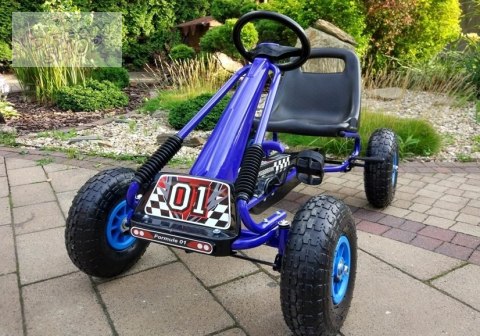 Gokart Niebieski A-15 Pompowane Koła