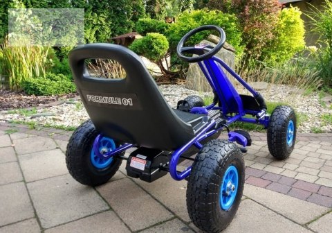 Gokart Niebieski A-15 Pompowane Koła
