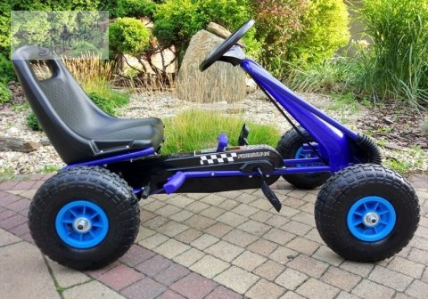 Gokart Niebieski A-15 Pompowane Koła
