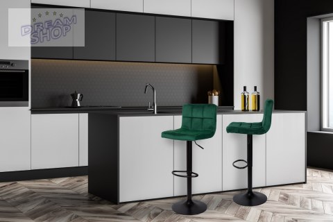 Krzesło barowe ARAKO BLACK aksamitne ciemnozielone VELVET Krzesło barowe ARAKO BLACK aksamitne ciemnozielone VELVET