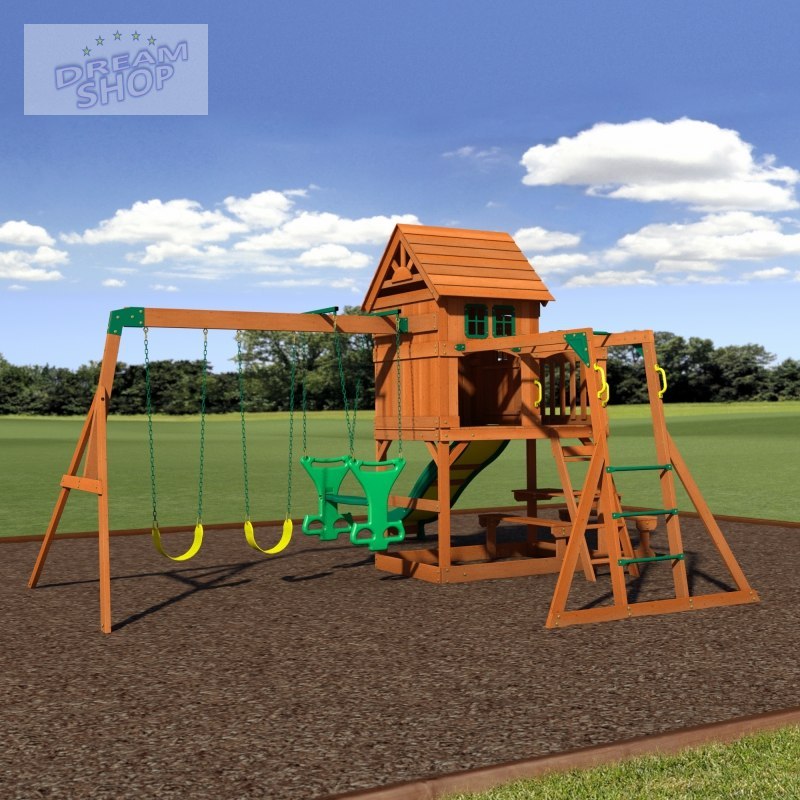Backyard Discovery Springboro drewniany plac zabaw 7w1 wykonany z drewna cedrowego Backyard Discovery Springboro drewniany plac zabaw 7w1 wykonany z drewna cedrowego