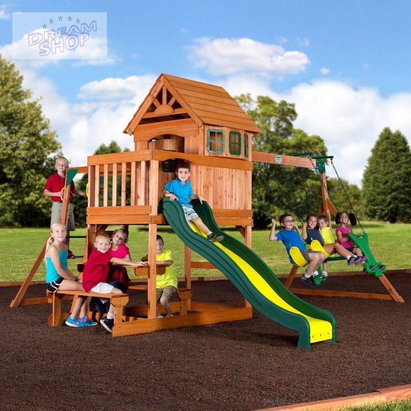 Backyard Discovery Springboro drewniany plac zabaw 7w1 wykonany z drewna cedrowego Backyard Discovery Springboro drewniany plac zabaw 7w1 wykonany z drewna cedrowego