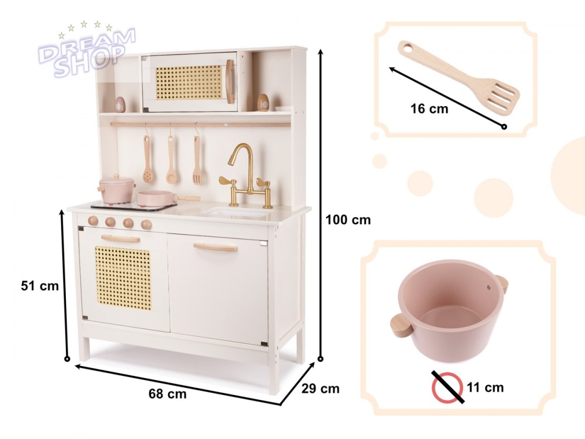 Kuchnia drewniana MDF retro z akcesoriami BOHO Kuchnia drewniana MDF retro z akcesoriami BOHO
