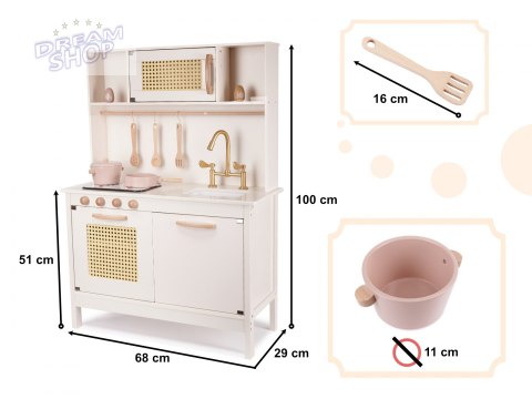 Kuchnia drewniana MDF retro z akcesoriami BOHO Kuchnia drewniana MDF retro z akcesoriami BOHO