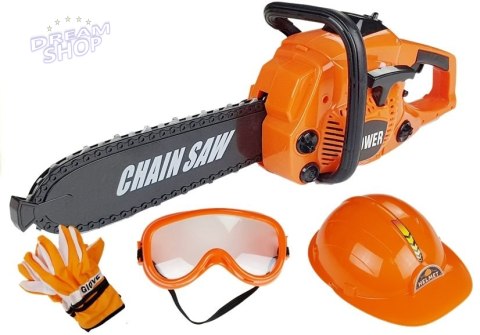 Zestaw Majsterkowicza Piła Rękawice Kask Okulary Zestaw Majsterkowicza Piła Rękawice Kask Okulary