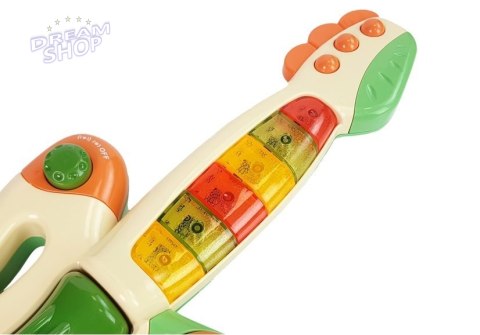 Interaktywna Gitara Pianinko Dla Dzieci Dźwięk Światło Zielona Interaktywna Gitara Pianinko Dla Dzieci Dźwięk Światło Zielona