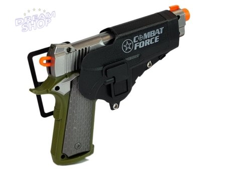 Zestaw Policyjny Pistolet 20cm Odznaka Gwizdek Kabura Efekty Świetlne Dźwięk Zestaw Policyjny Pistolet 20cm Odznaka Gwizdek Kabura Efekty Świetlne Dźwięk