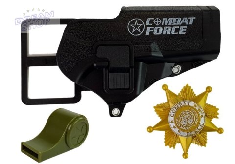 Zestaw Policyjny Pistolet 20cm Odznaka Gwizdek Kabura Efekty Świetlne Dźwięk Zestaw Policyjny Pistolet 20cm Odznaka Gwizdek Kabura Efekty Świetlne Dźwięk