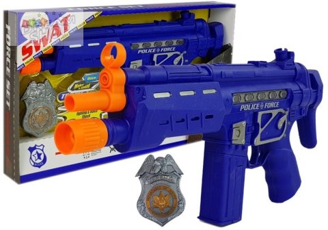 Zestaw Policyjny Pistolet Odznaka Granatowy Dźwięk Efekty Świetlne 37cm Zestaw Policyjny Pistolet Odznaka Granatowy Dźwięk Efekty Świetlne 37cm