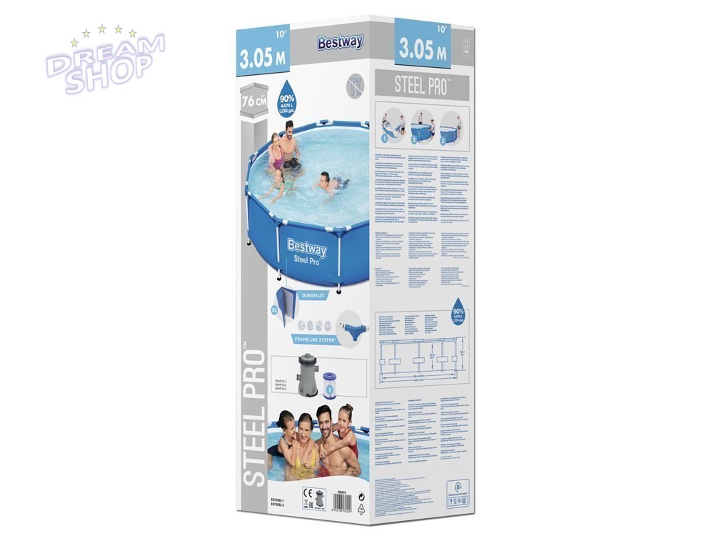 Basen Ogrodowy Stelażowy 305 cm x 76 cm Bestway 56679 Basen Ogrodowy Stelażowy 305 cm x 76 cm Bestway 56679