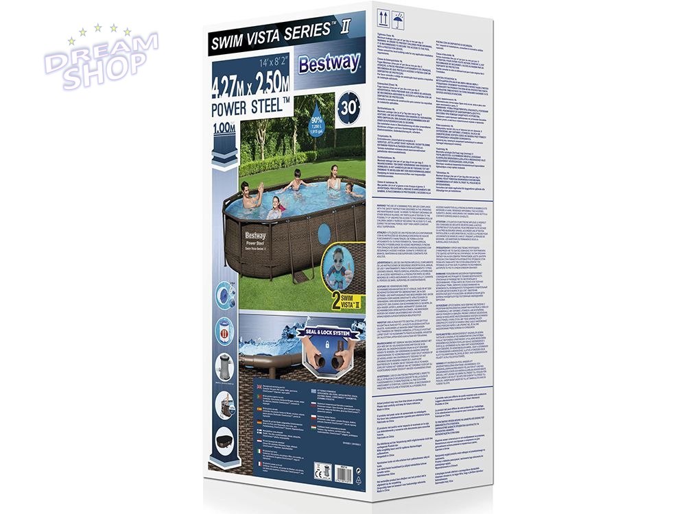 Basen Ogrodowy Stelażowy 427 x 250 x 100 cm Bestway 56714 Basen Ogrodowy Stelażowy 427 x 250 x 100 cm Bestway 56714