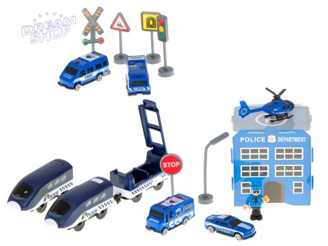 Kolejka tor wyścigowy policja pojazdy znaki Kolejka tor wyścigowy policja pojazdy znaki