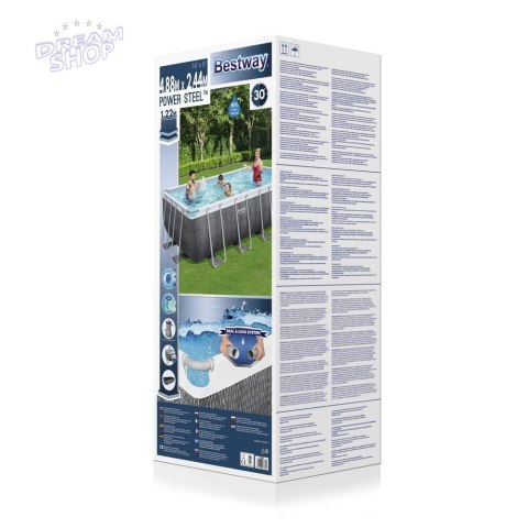 Basen Ogrodowy Stelażowy 488 x 244 x 122 cm Bestway 56996 Basen Ogrodowy Stelażowy 488 x 244 x 122 cm Bestway 56996