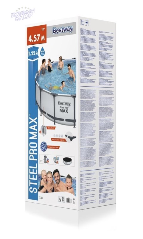 Basen Stelażowy 457 cm x 122 cm Bestway 56438 Basen Stelażowy 457 cm x 122 cm Bestway 56438