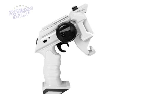 Pistolet Wyrzutnia Autko 2 w 1 Zdalnie Sterowany Piankowe Krążki Biały 2,4 G Pistolet Wyrzutnia Autko 2 w 1 Zdalnie Sterowany Piankowe Krążki Biały 2,4 G