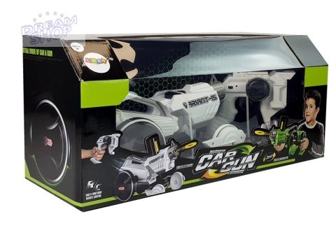 Pistolet Wyrzutnia Autko 2 w 1 Zdalnie Sterowany Piankowe Krążki Biały 2,4 G Pistolet Wyrzutnia Autko 2 w 1 Zdalnie Sterowany Piankowe Krążki Biały 2,4 G