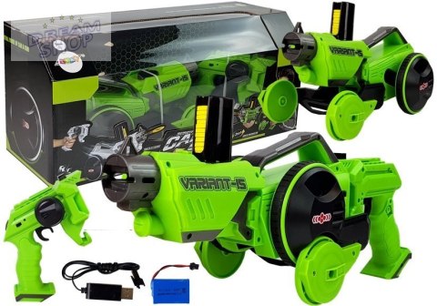 Pistolet Wyrzutnia Autko 2 w 1 Zdalnie Sterowany Piankowe Krążki Zielony Pistolet Wyrzutnia Autko 2 w 1 Zdalnie Sterowany Piankowe Krążki Zielony