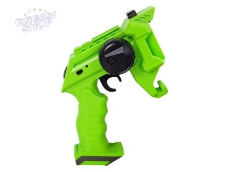 Pistolet Wyrzutnia Autko 2 w 1 Zdalnie Sterowany Piankowe Krążki Zielony Pistolet Wyrzutnia Autko 2 w 1 Zdalnie Sterowany Piankowe Krążki Zielony