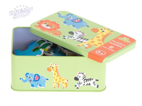 Układanka puzzle w puszcze zwierzątka safari 6szt.