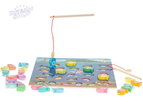 Puzzle drewiane magnetyczne łowienie rybek literki Puzzle drewiane magnetyczne łowienie rybek literki