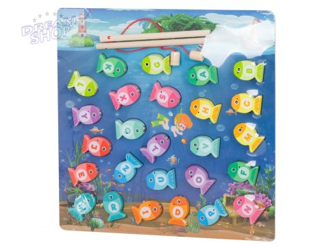 Puzzle drewiane magnetyczne łowienie rybek literki Puzzle drewiane magnetyczne łowienie rybek literki